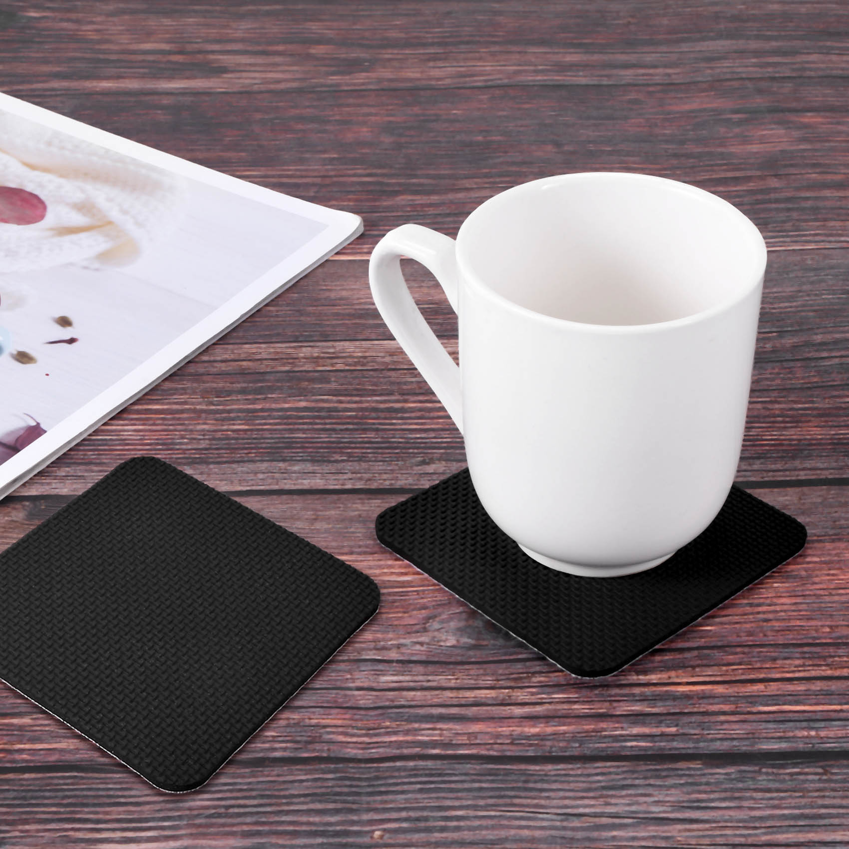 Coaster Sublimation Blank - 35 Stück quadratische Sublimations-Untersetzer, Sublimations-Blanko-Untersetzer, Blanko-Gummi-Untersetzer